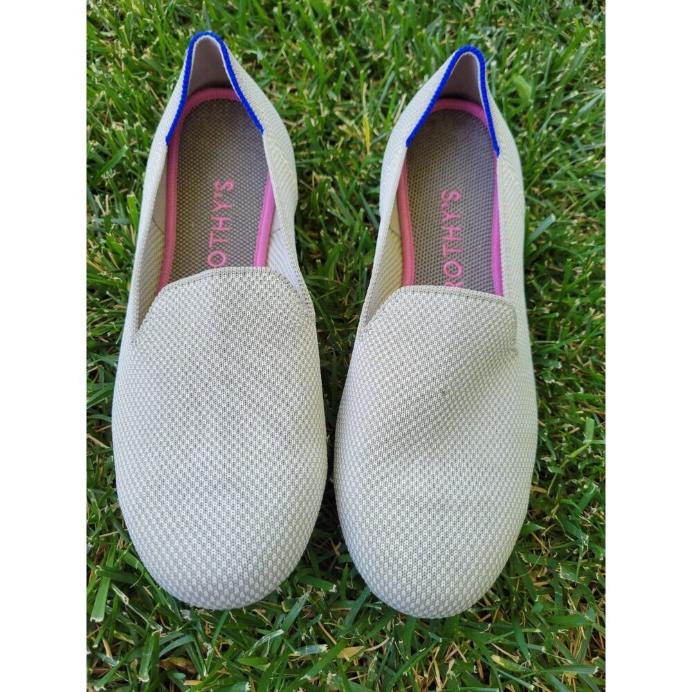 Rothys The Loafer Linen Double Stitch Round Toe Cream Capsule Women’s 9